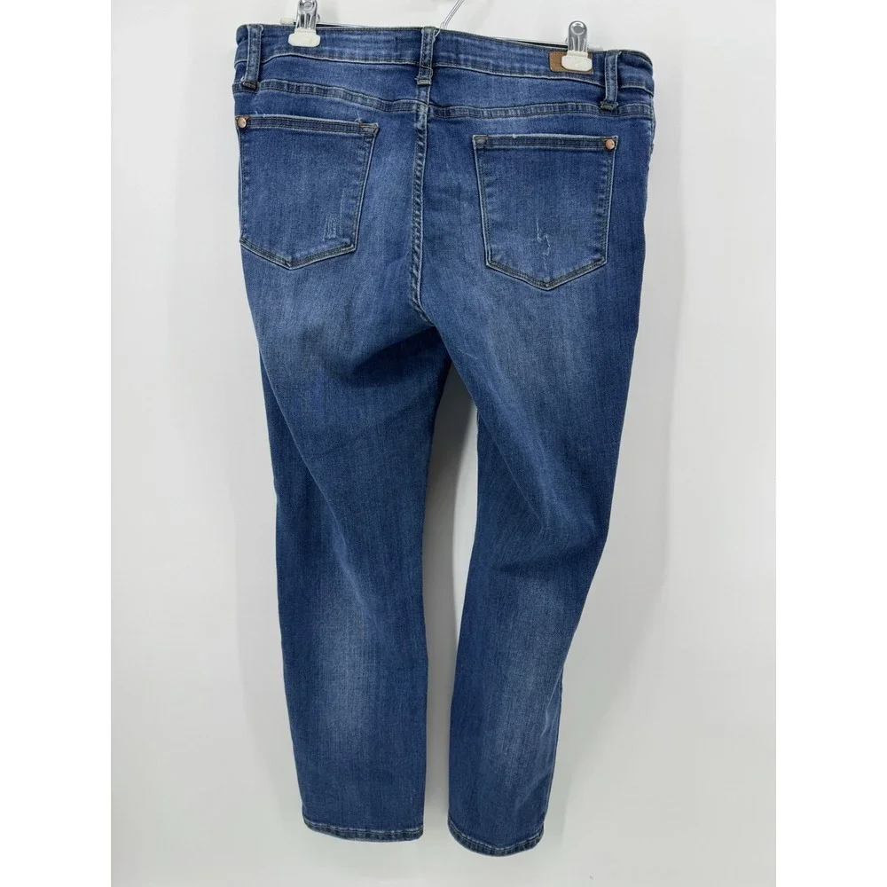 Judy Blue Angie Comfy Chic Mid Rise Relaxed Skinny‎ Cropped Jeans Size 32
